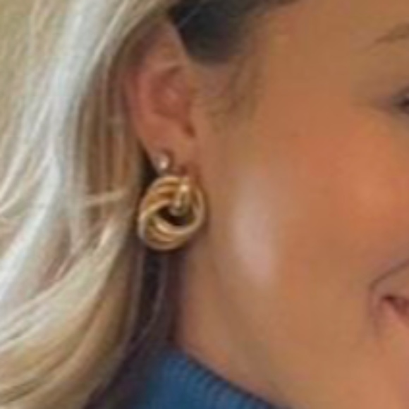 Luxe Gold Tone Stainless Steel Twist clip Earrings - Picture 5 of 8